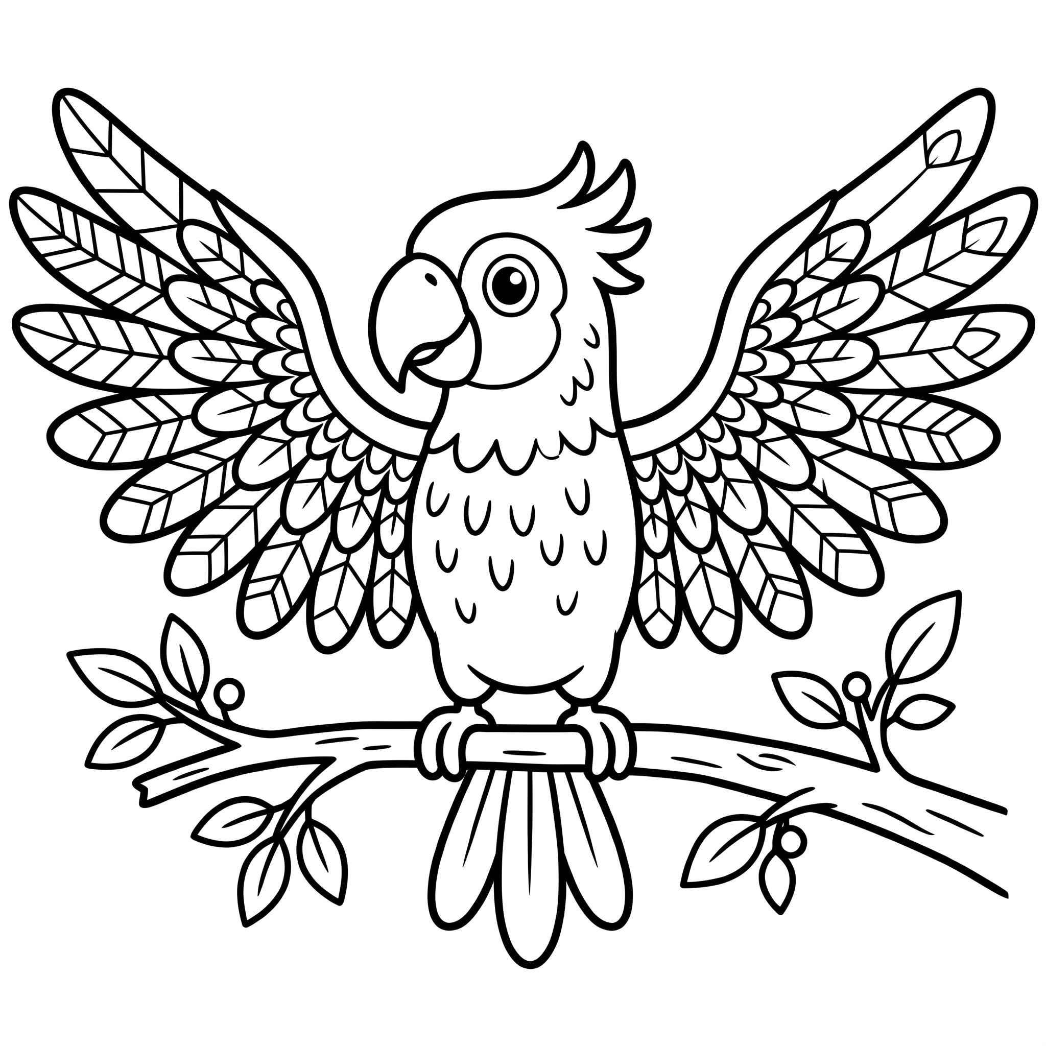 Kids jungle animal coloring page