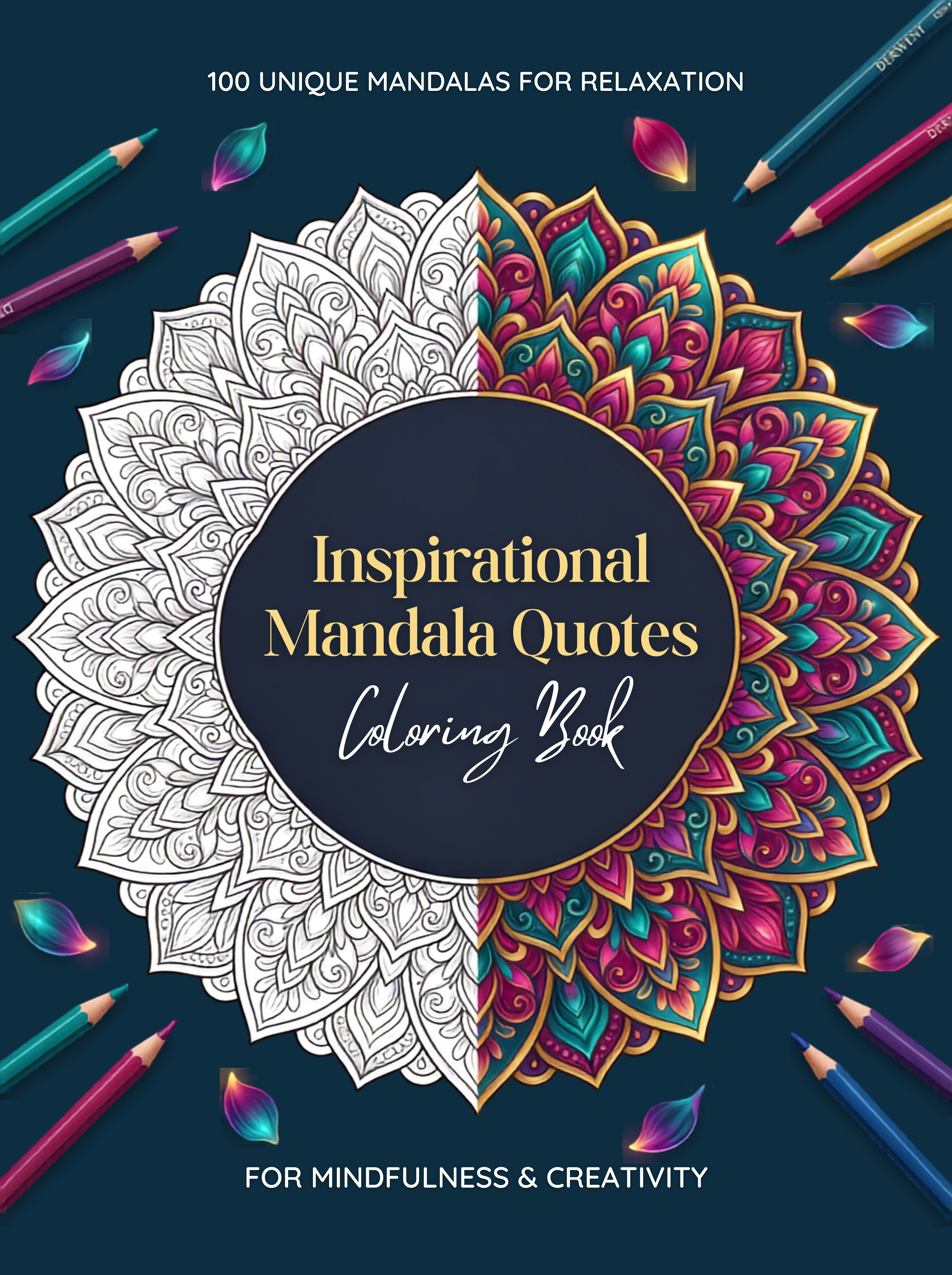 Inspirational Mandala Quotes Coloring Book for Adults