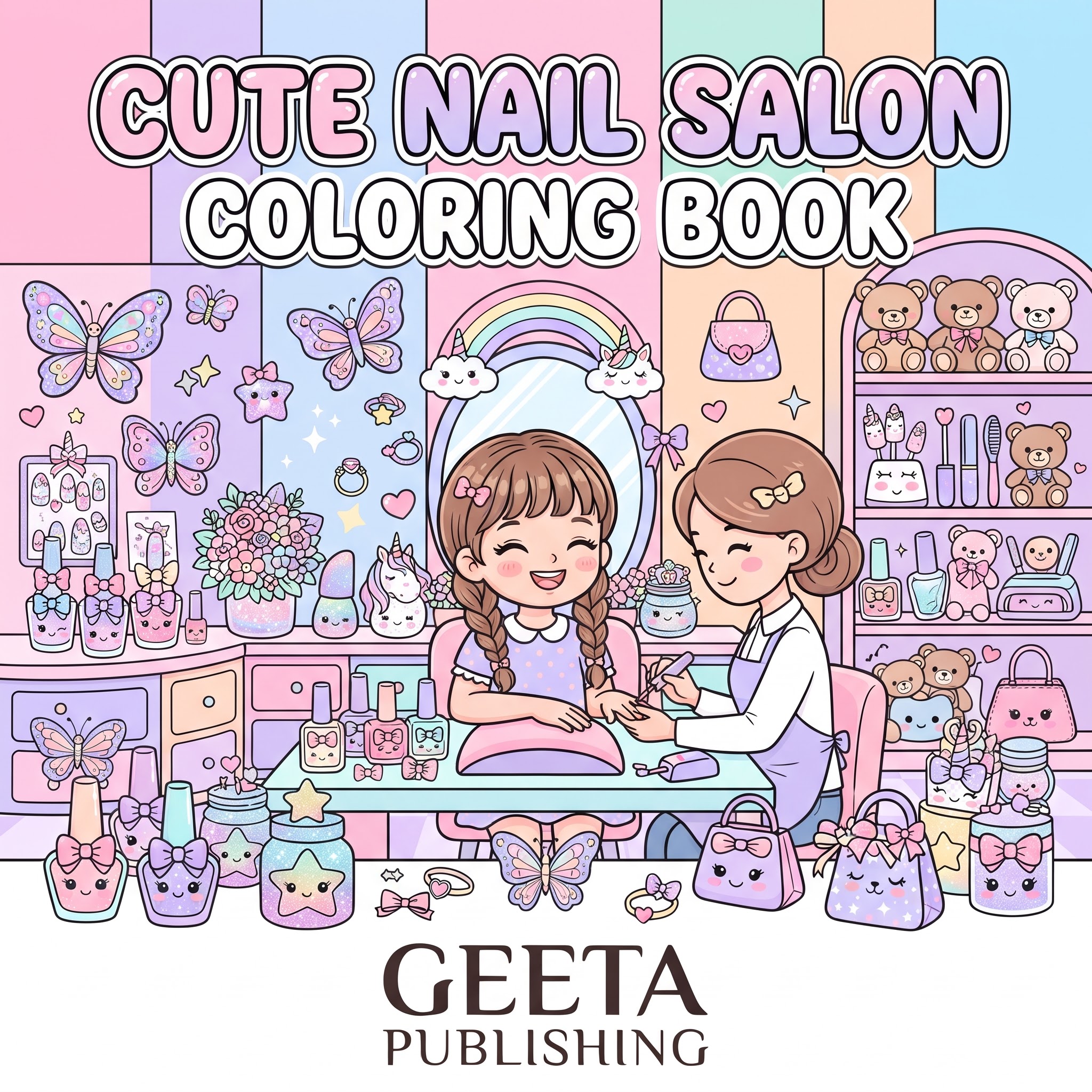 Cute Nail Salon Coloring Book